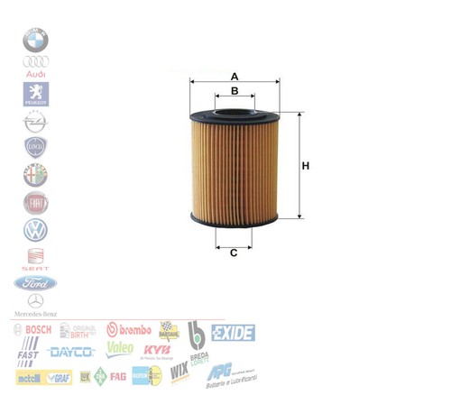 Filtro olio opel astra j - olio, h